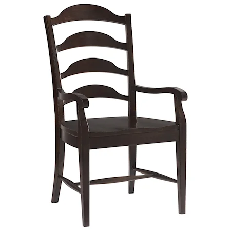 Traditional Arm Chair with Ladderback Design